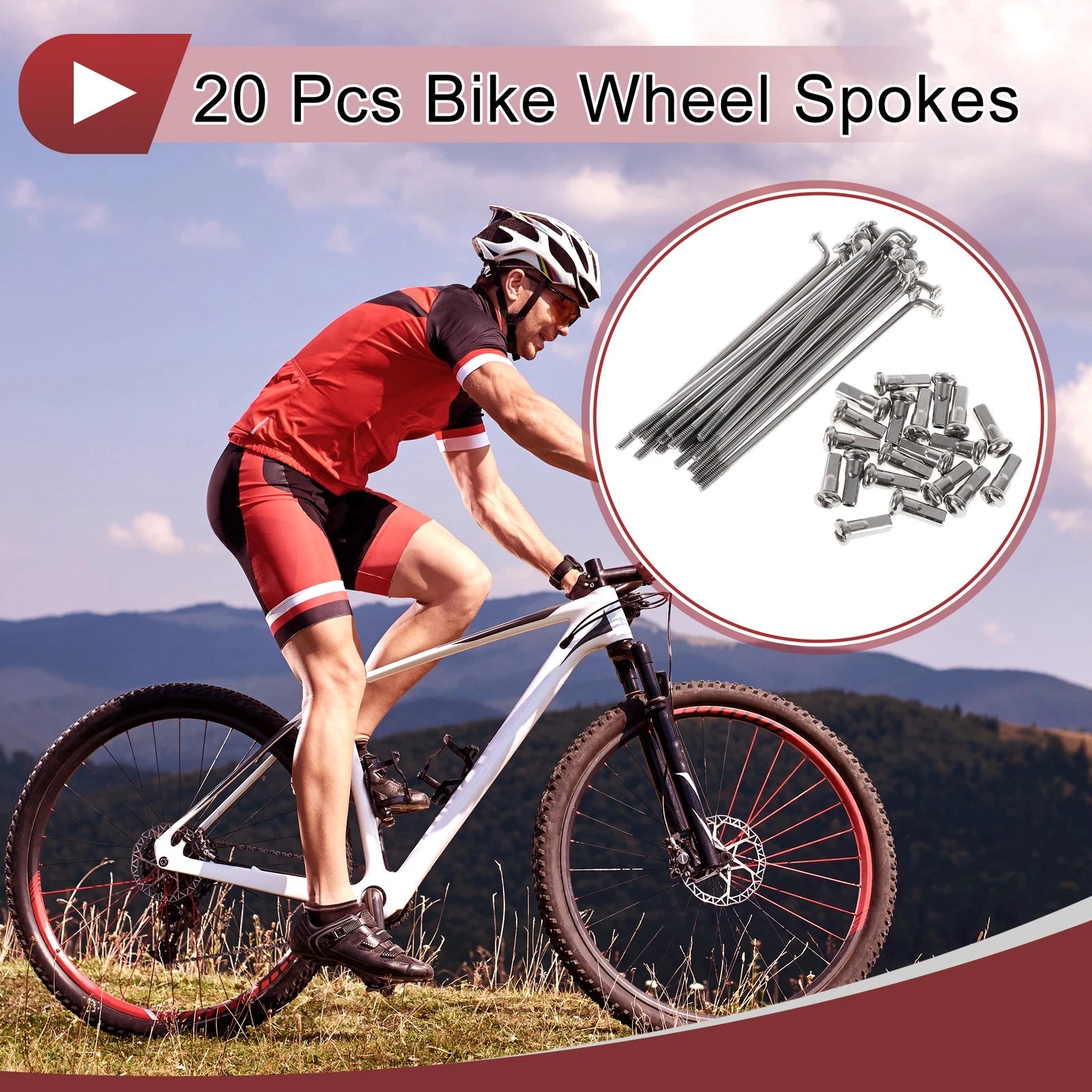 Bicycle Spokes Replacement 69mm Stainless Steel Silver Set for 13G Wheel
