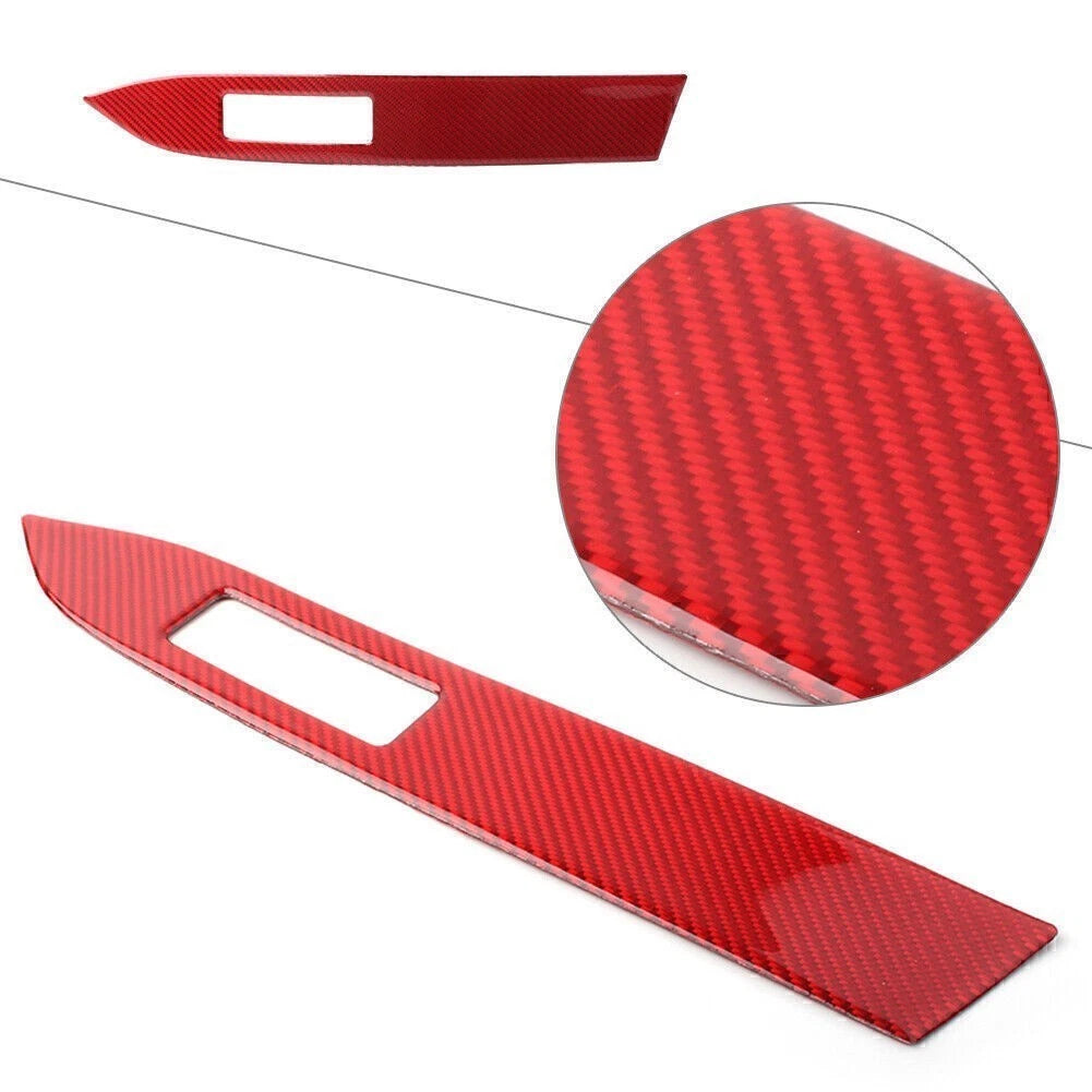 Red Carbon Fiber Dashboard Panel Cover Trim for Ford Mustang (2015–2019)