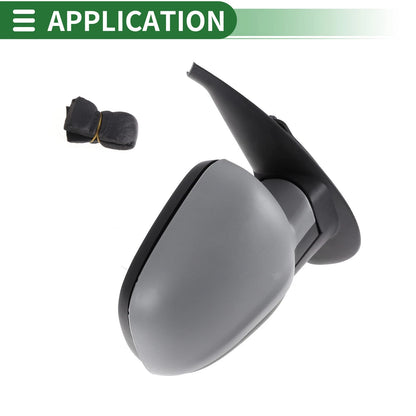 Right Side Door Mirror for Renault Kangoo Mk2 (2008–2021) Heated Glass Black