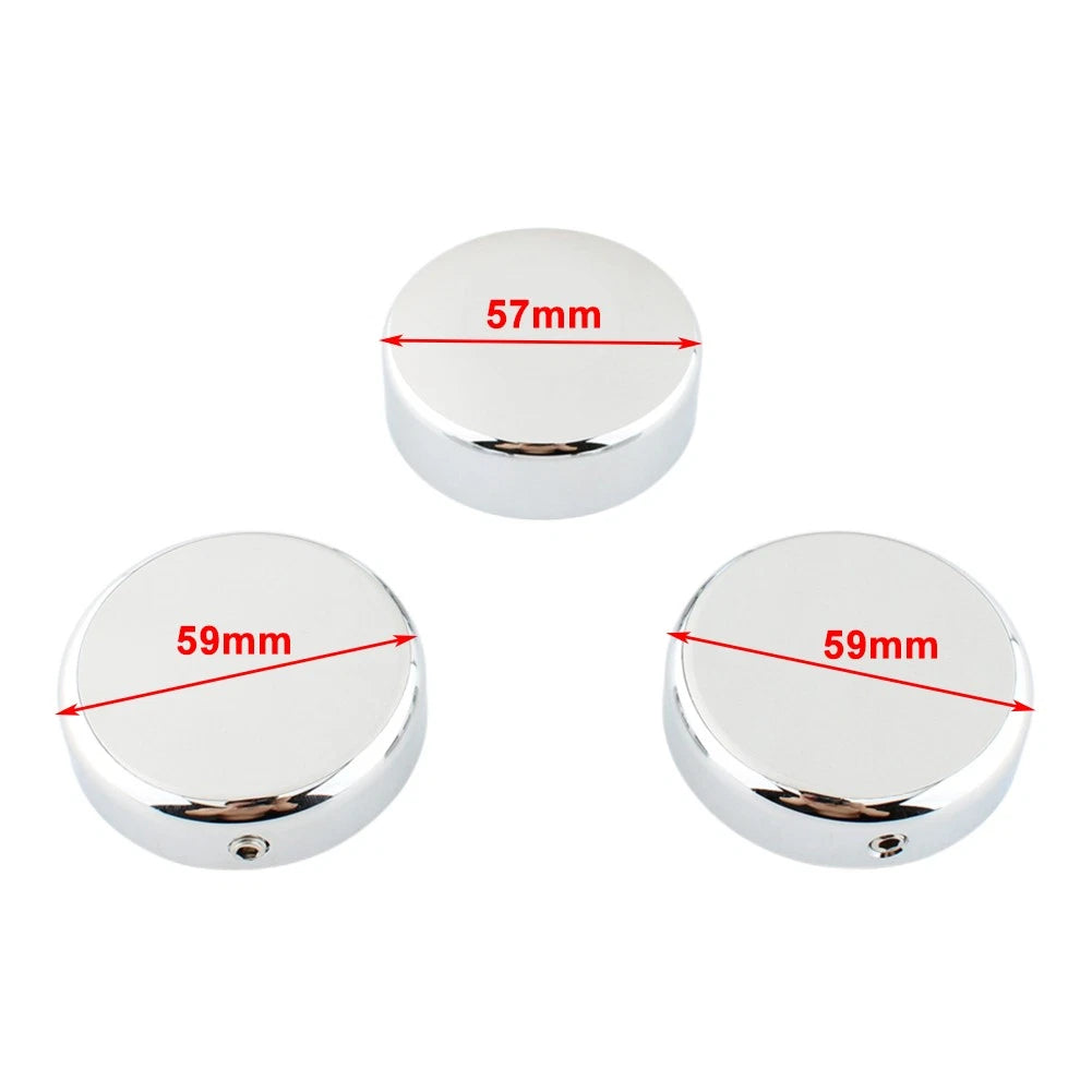 3pcs Chrome Top Fork Tube Stem Nut for Harley V-Rod Night Rod Special (2007–2011)