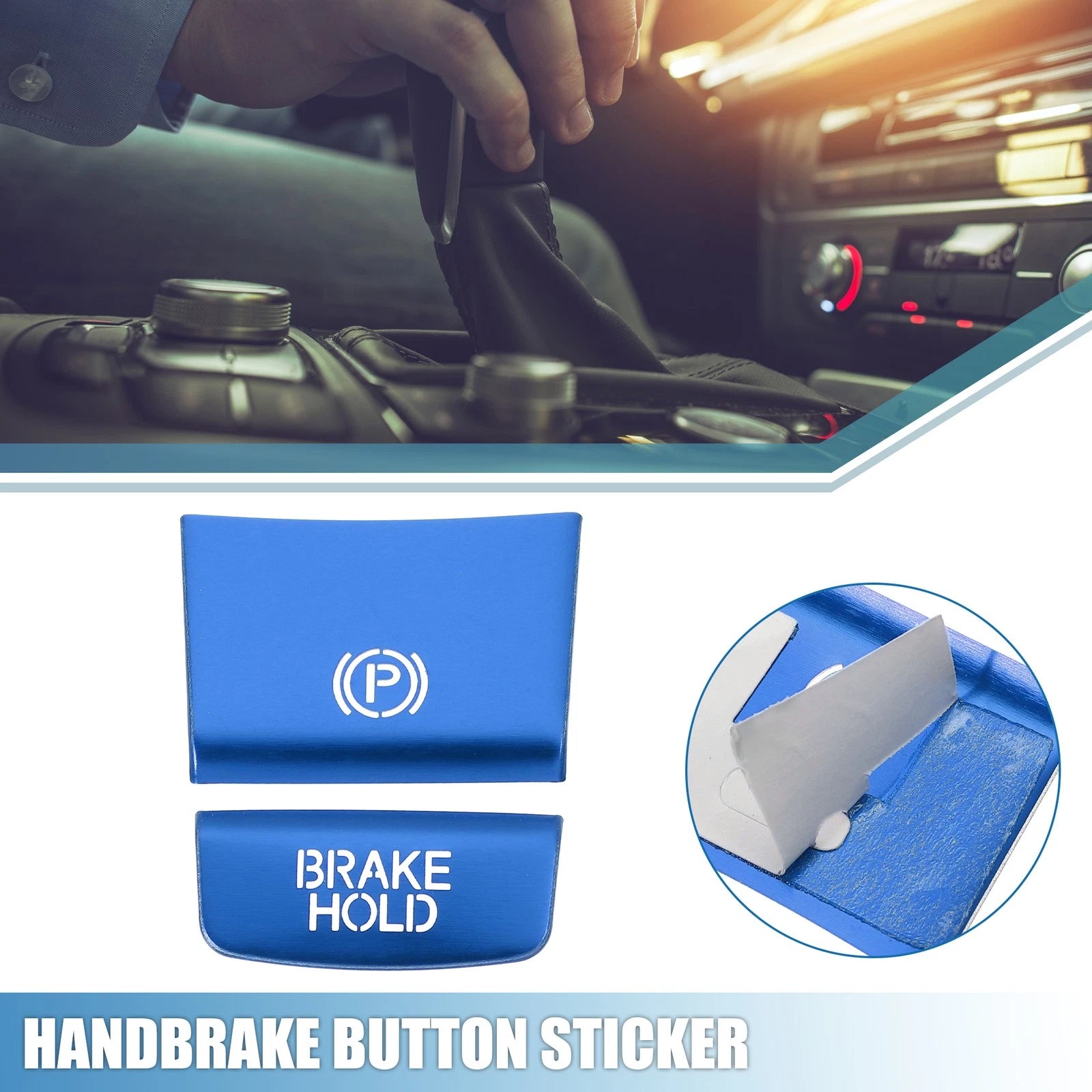 2PCS Handbrake Button Sticker with Adhesive Cover for Honda HRV (2016–2020)