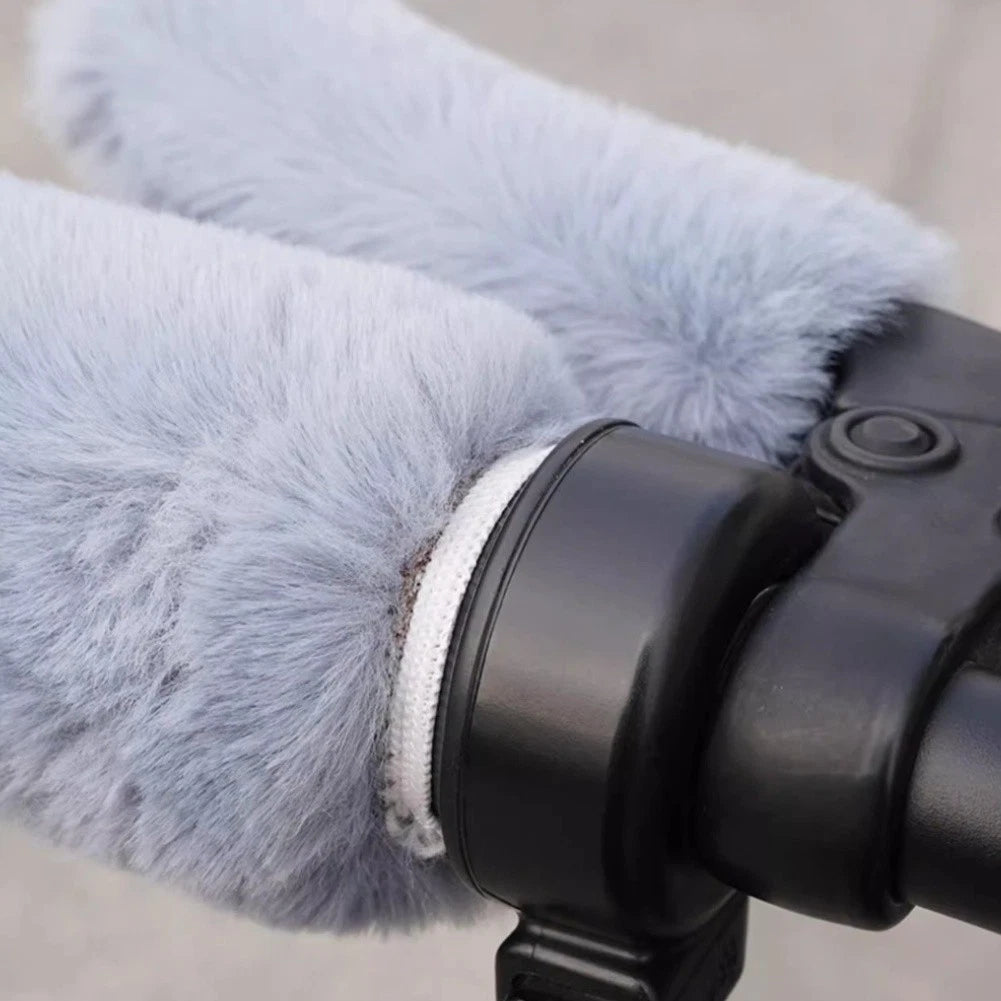 Elastic Plush Motorcycle Handlebar Covers with Brake Lever Sleeves