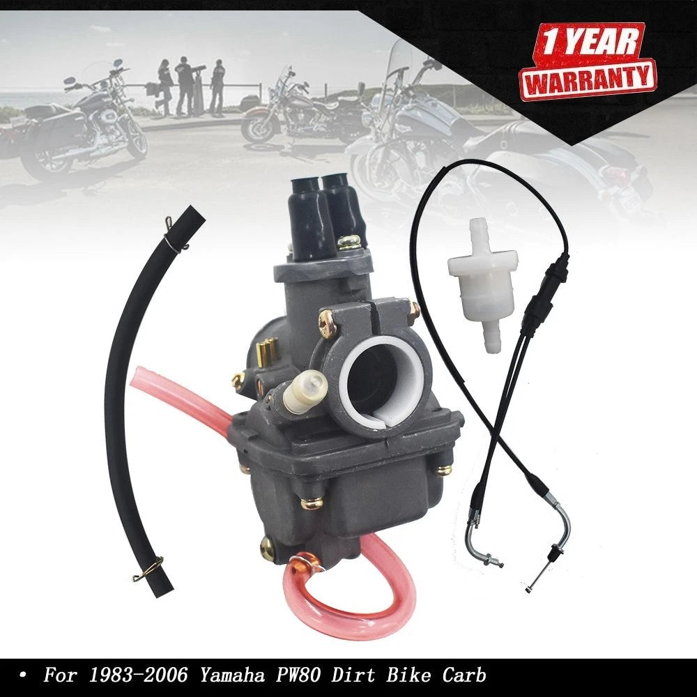 Carburetor & Throttle Cable for Yamaha PW80 (1983–2006)