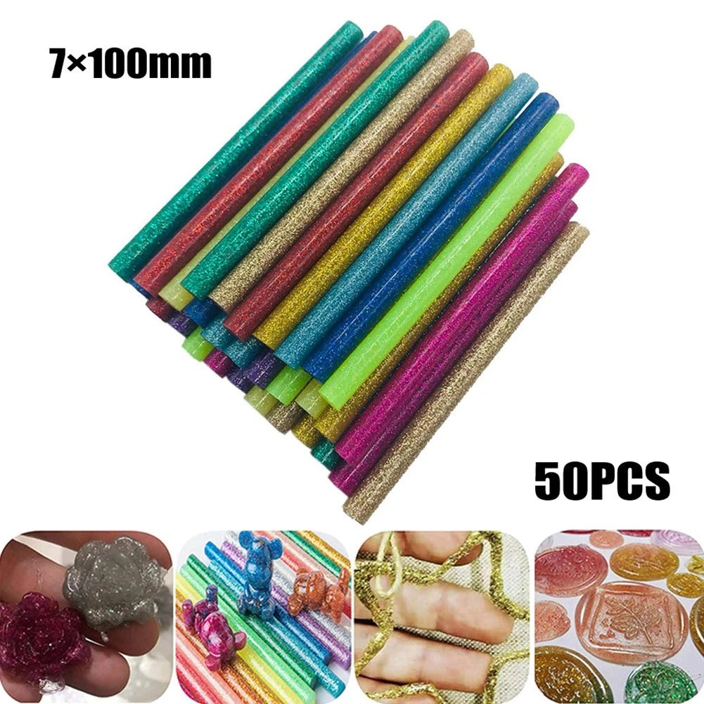 Multi Use Glittered Hot Melting Glues Pack of 50