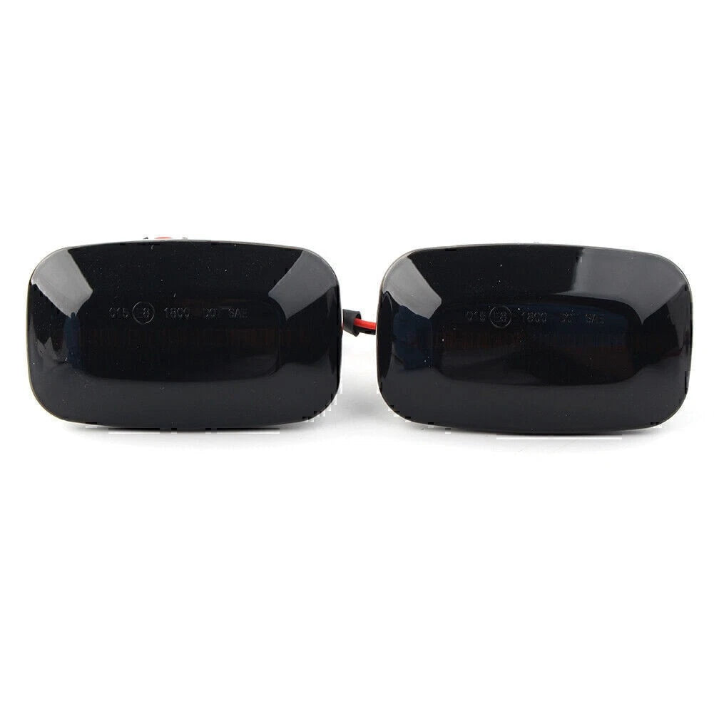Pair Black LED Sequential Side Marker Turn Amber Light For Toyota Land Cruiser