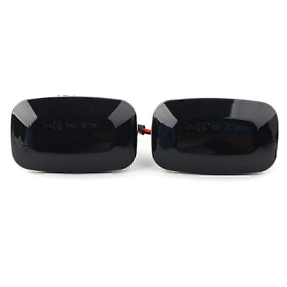 Pair Black LED Sequential Side Marker Turn Amber Light For Toyota Land Cruiser