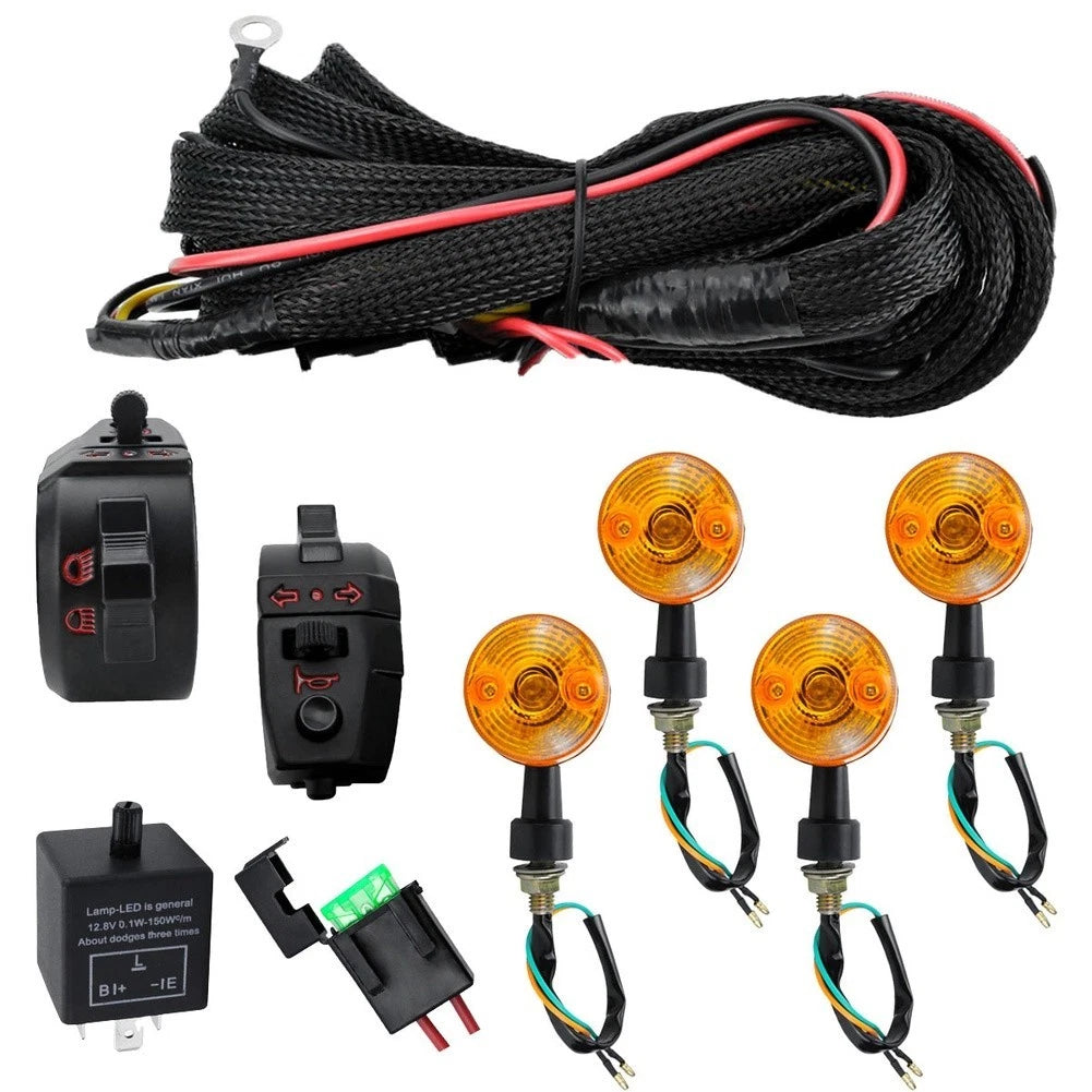 12V Turn Signal Kit for ATV Motorcycle (Adjustable Flash)