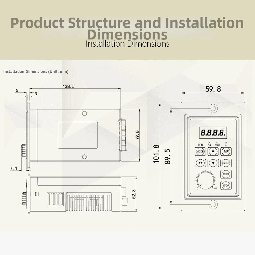 0.75KW Inverter 220V 1-Phase to 3-Phase with Comprehensive Protection