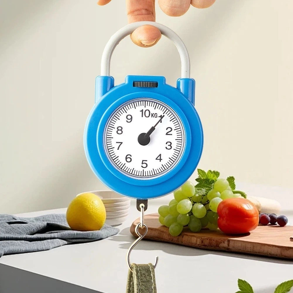 Compact Handheld Spring Scale with Iron Hook for Indoor and Outdoor Use
