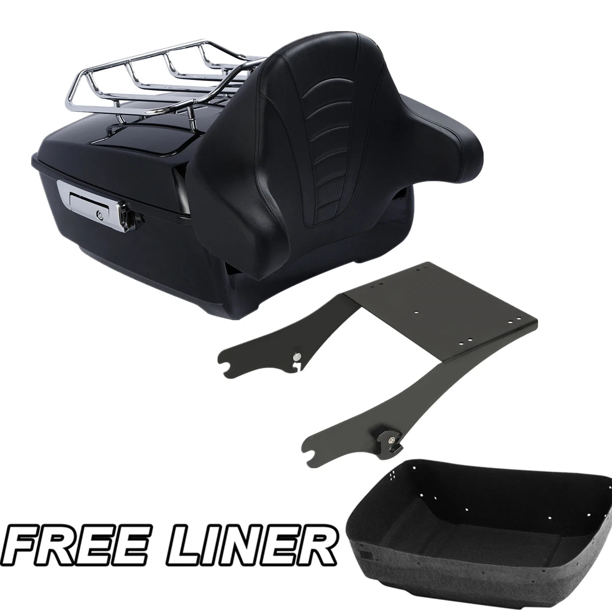 Trunk Backrest Pad Rack Mount for Harley Touring Road Glide (1997–2008)