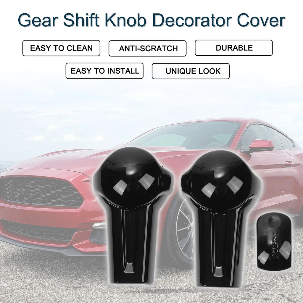 Gear Shift Knob Decorator Cover for Ford Mustang (2015–2023) Black