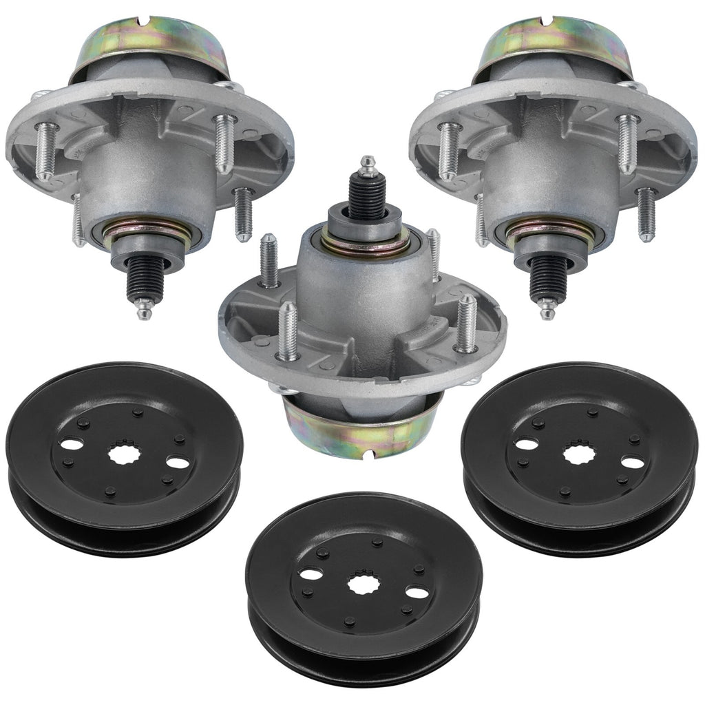 Caltric Deck Spindle Assembly w Pulley for John Deere X534 (2008–2018)
