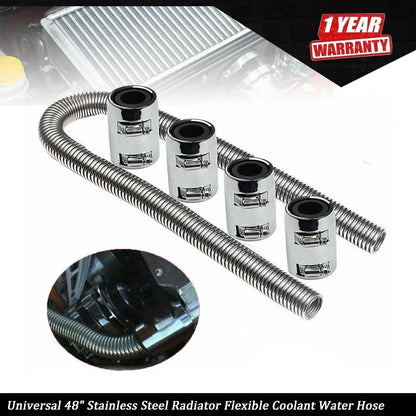 48" Stainless Steel Radiator Coolant Water Hose Kit Universal