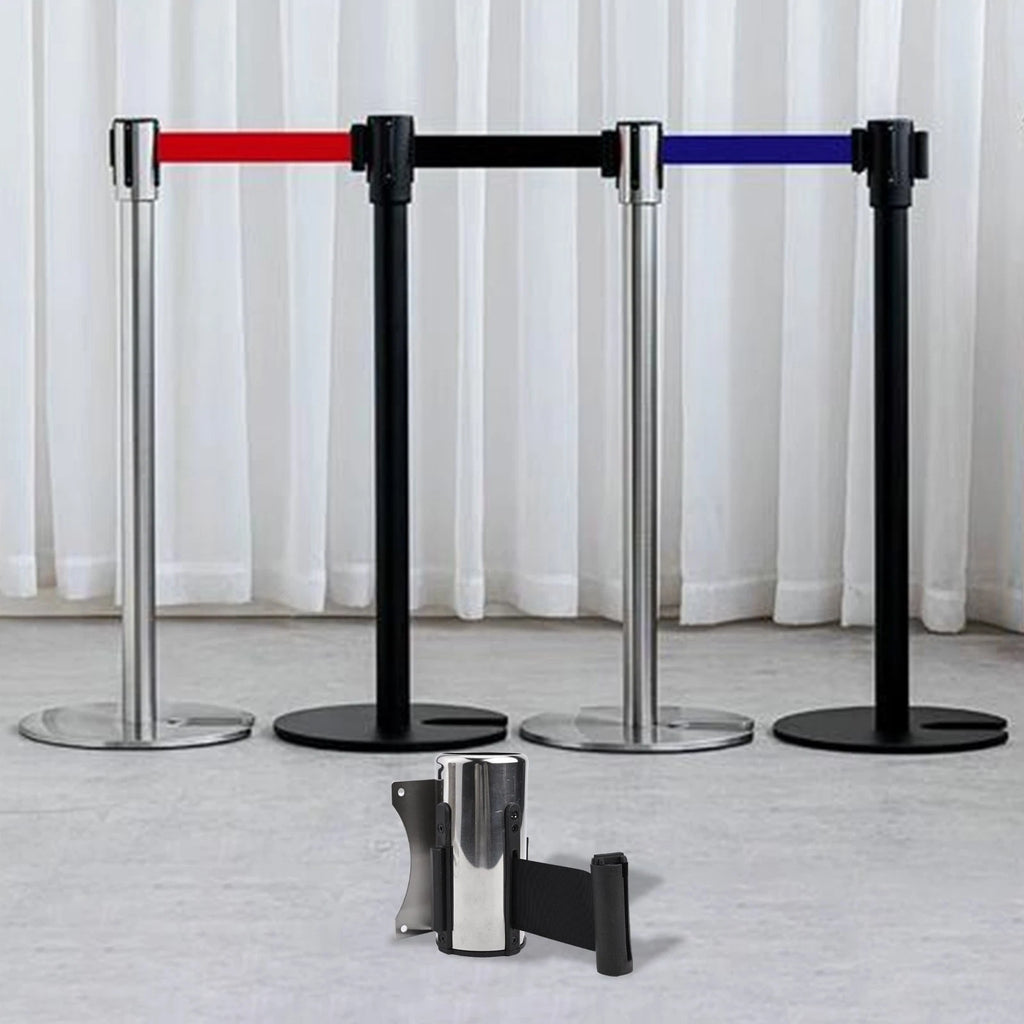 Stainless Steel Retractable Queue Barrier Strip for Universal Use (1pc)