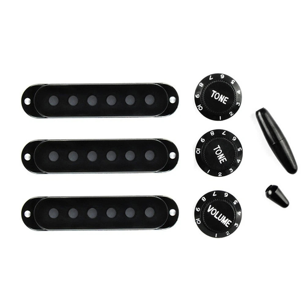 Knobs & Tips Set of 6 for Strat Guitars Pickup Covers 48/50/52mm