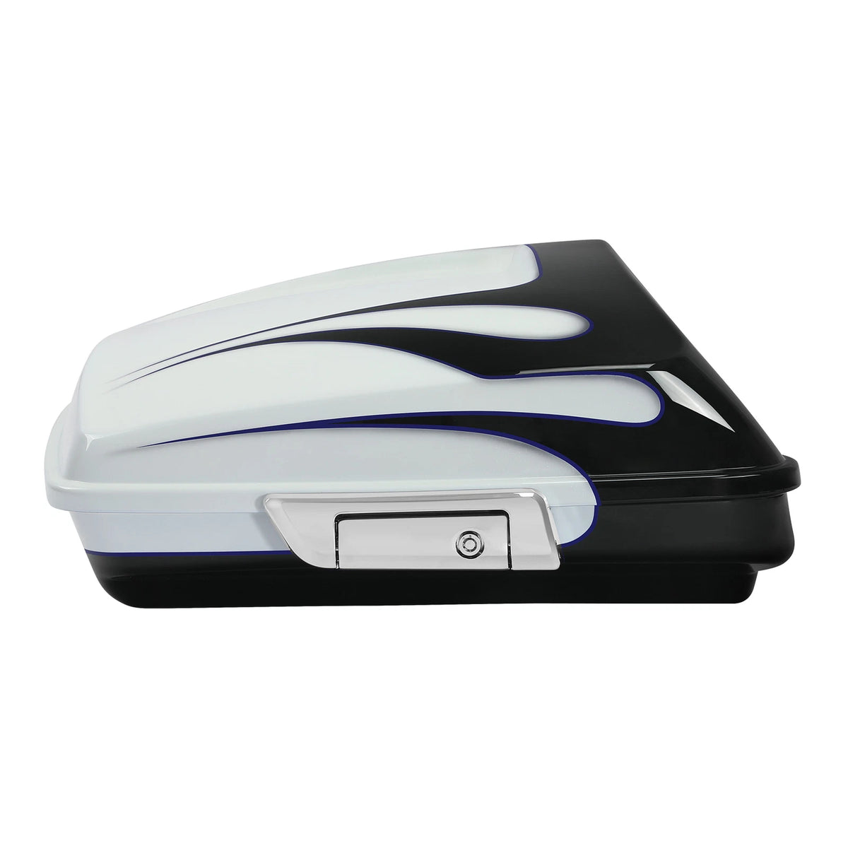 Razor Trunk for Harley Touring (2014–2023) White Amethyst, Black Licorice Flames