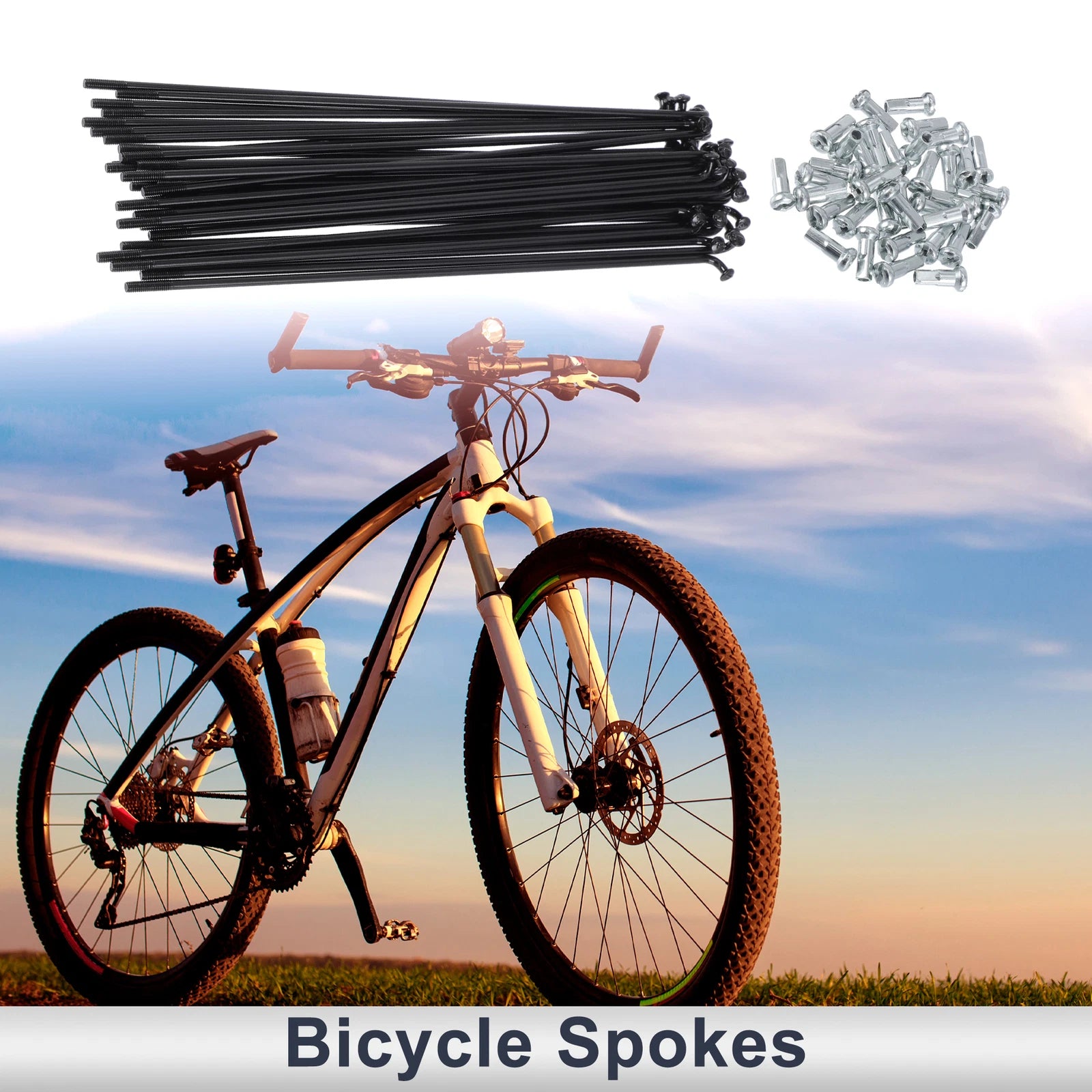 Bicycle Spokes Nipple 13G 152mm Steel Black Replacement Universal (45)