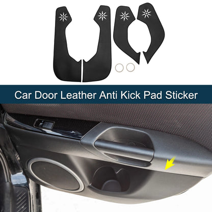 Car Door Anti Kick Pad Leather Sticker for Audi Q4 2023–2024 Black Set