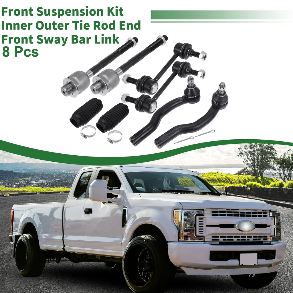 8pcs Front Suspension Kit Inner Outer Tie Rod End for Ford Edge (2007–2014)