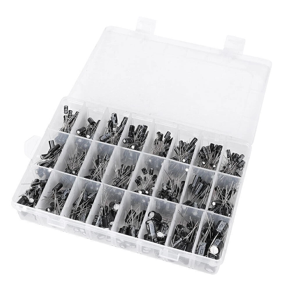 500pcs Electrolytic Capacitors Assortment Kit 0.1uF-1000uF