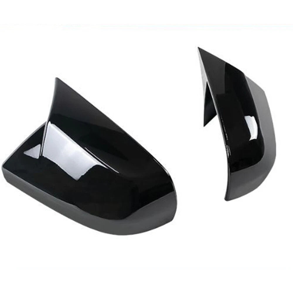 Pair Gloss Black Rearview Side Mirror Cover Cap Trim for Cadillac CT4 (2020–2024)