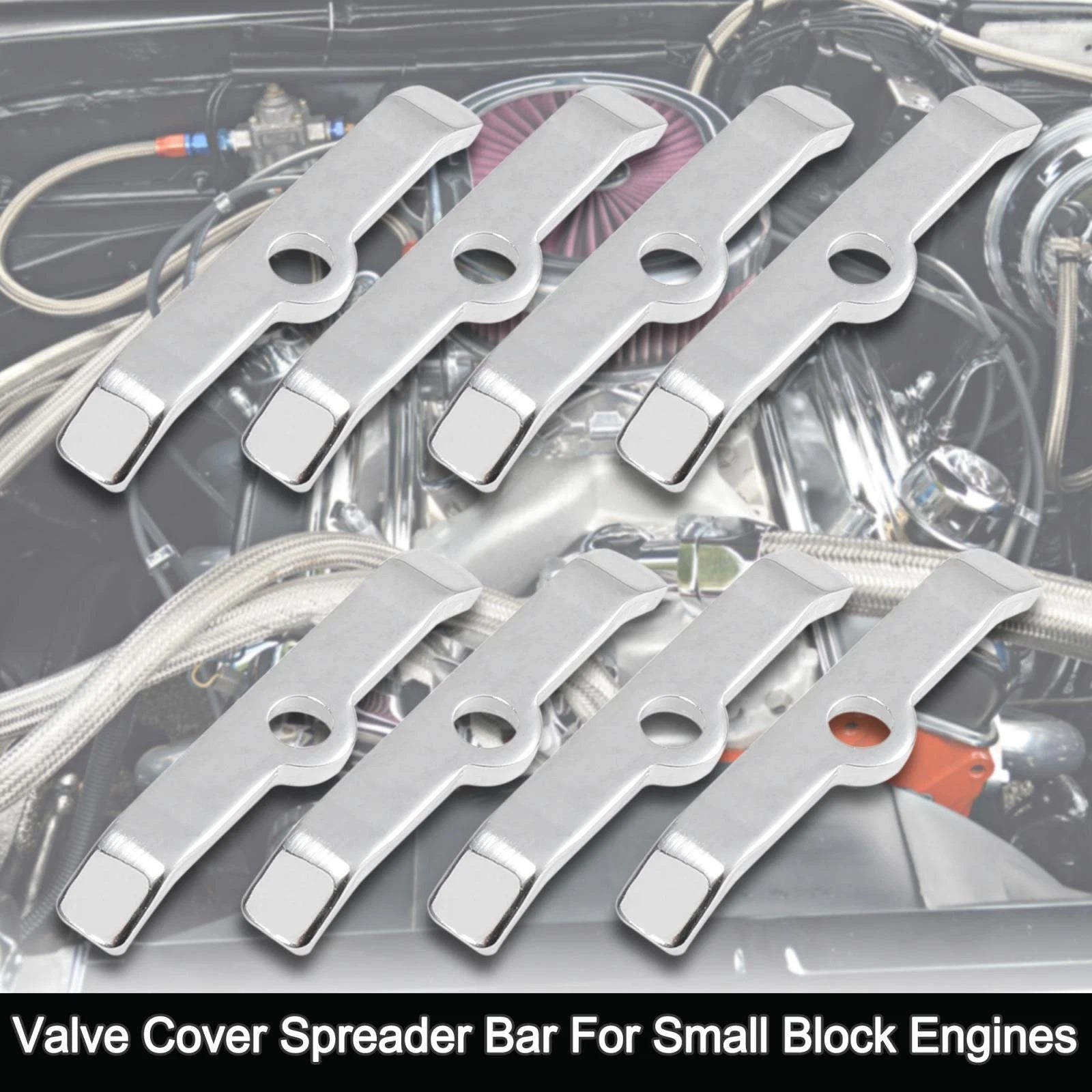 Valve Cover Spreader Bar Hold Down Tab Replacement for Chevy 283 305 327 (8pcs) (1960–1969)