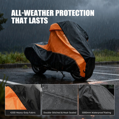 Motorcycle Cover for Harley Street Glide (420D Waterproof, Heavy-Duty)