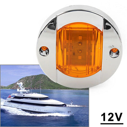 2X Round 12V LED Side Marker Lights for Truck Trailer RV Boat