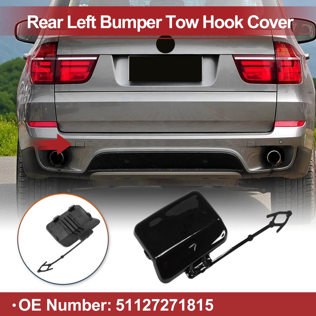 Tow Hook Cover Cap Replacement for BMW X5 E70 (2011–2013) Black