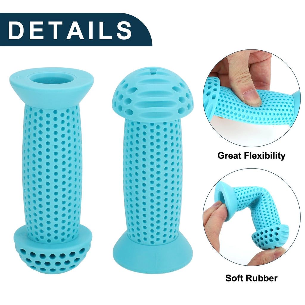 Handlebar Grip Cover 100mm Soft End Protector for MTB Bike (Blue) Pair