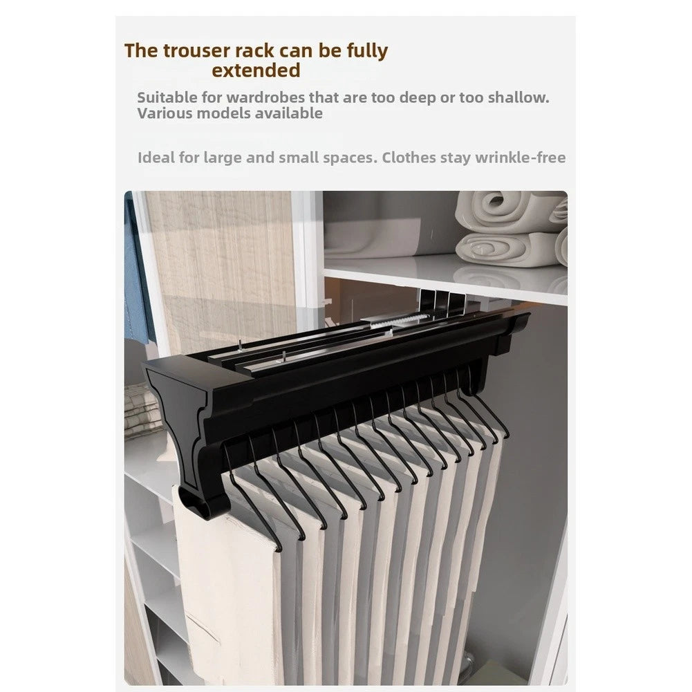 Retractable Aluminum Alloy Pants Hanger for Closet Space Maximizing