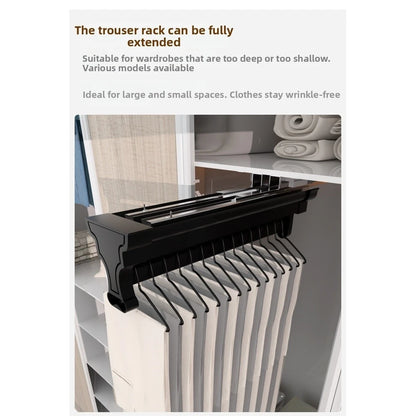 Retractable Aluminum Alloy Pants Hanger for Closet Space Maximizing