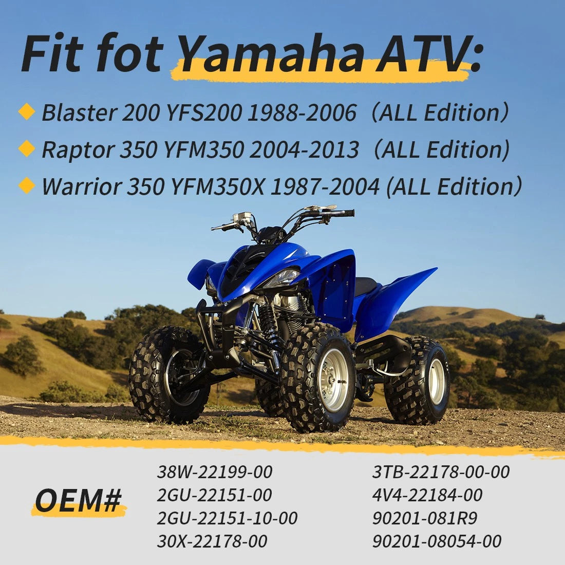Chain Roller Support Guide Kit for Yamaha Blaster 200, Raptor 350, Warrior 350 (200–2006)
