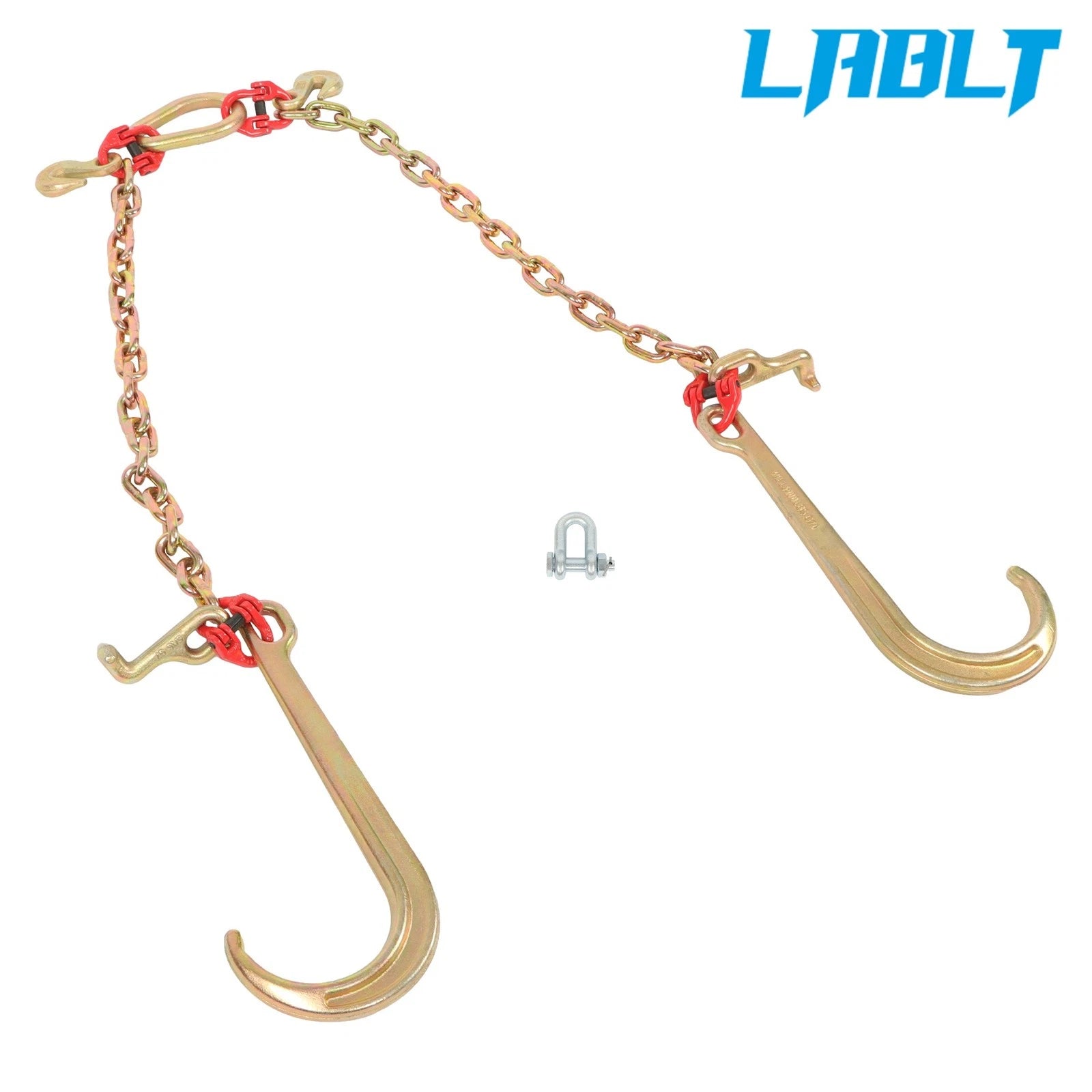 2X 5/16in × 2ft Double Limb Hook Chain G80 Load 10800lbs with J Hooks