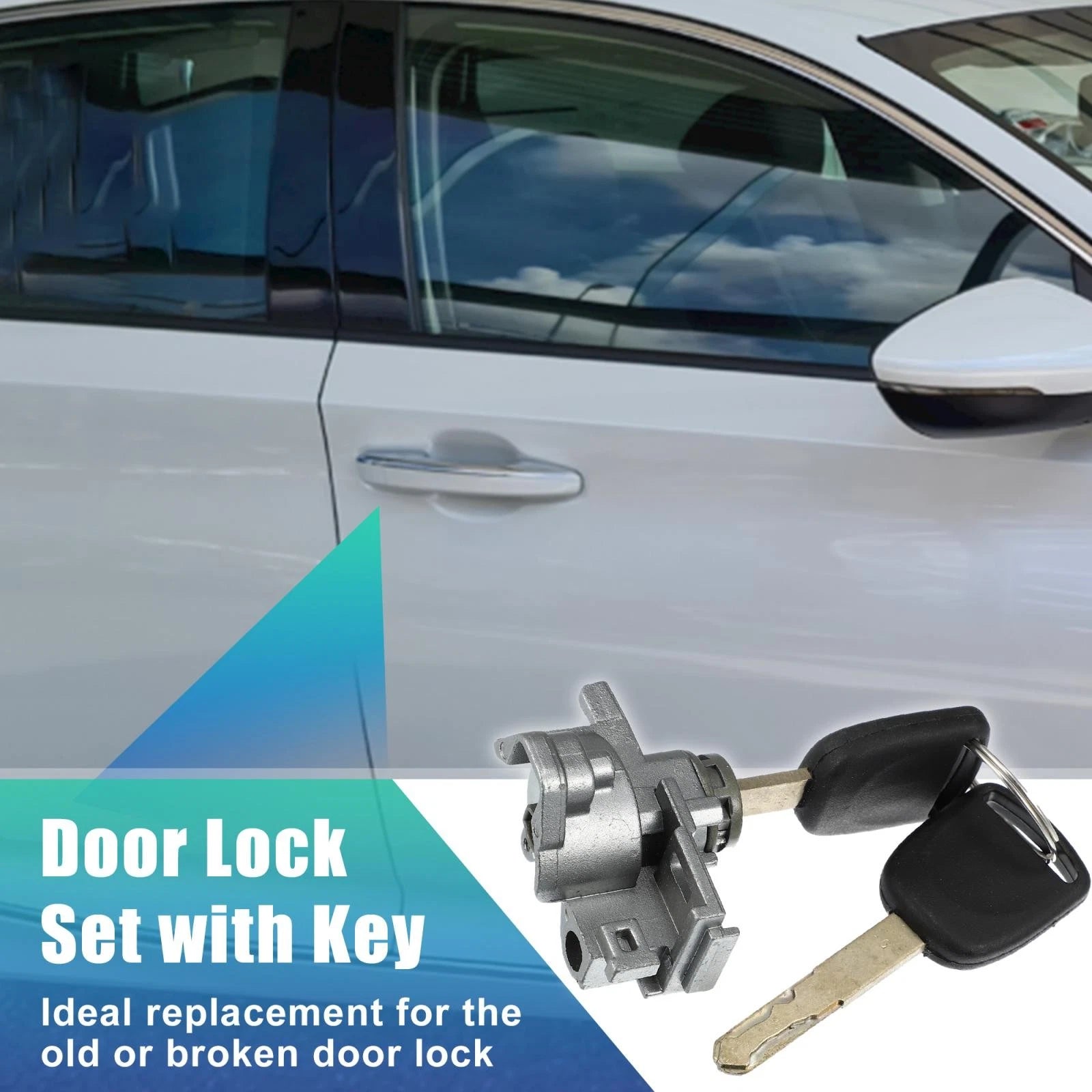 Front Left Door Lock Cylinder with 2 Keys for Honda Accord (2008–2013)