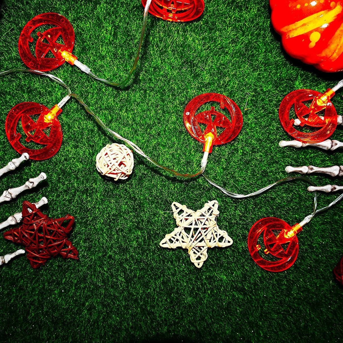 20 LED Waterproof Pumpkin String Lights for Halloween Decoration