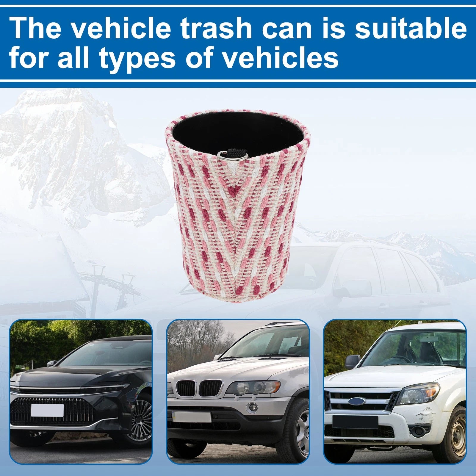 Oval Fabric Garbage Bag for Universal Car Seat Back (1 Pc)