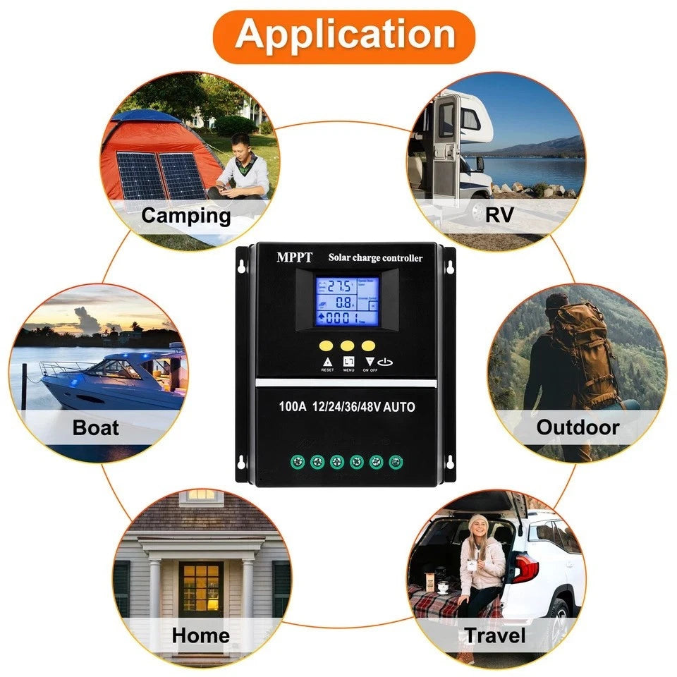 MPPT Solar Regulator 100A for Battery Charging (12V–48V)
