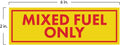 Set of 4 Mixed Fuel Only Vinyl Stickers Decals for Gas Oil 2 Stroke Can
