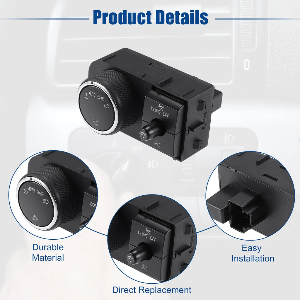 Headlight Switch Replacement Head Lamp Switch for Chevrolet Avalanche (2007–2013)