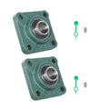Set of 2 UCF205-16 Solid Base Pillow Block Bearings 1" Bore 4 Bolt