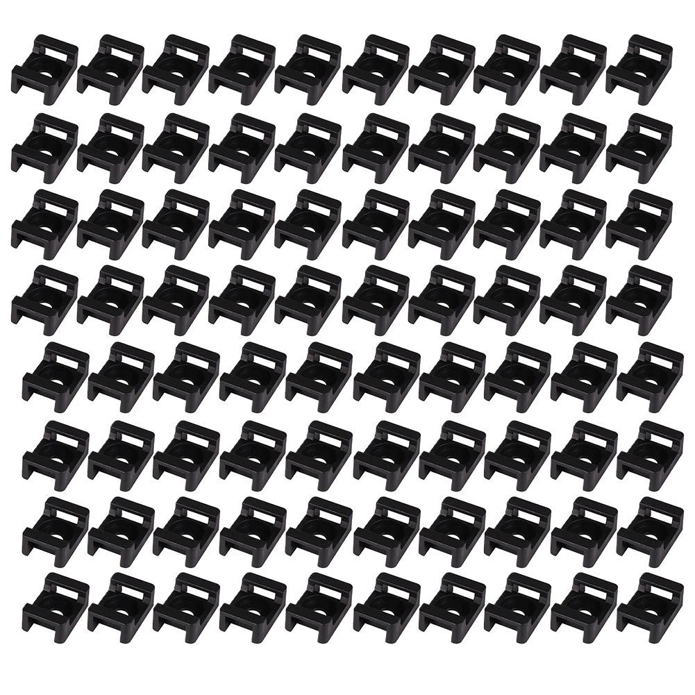 100PCS Cable Tie Bases for Plastic Wood Wall Surfaces