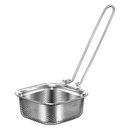 304 Stainless Steel Drain Basket for Kitchen Use (Foldable Handle)