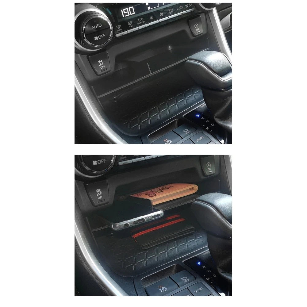 Black ABS Console Storage Organizer for Toyota RAV4 (2020–2023)