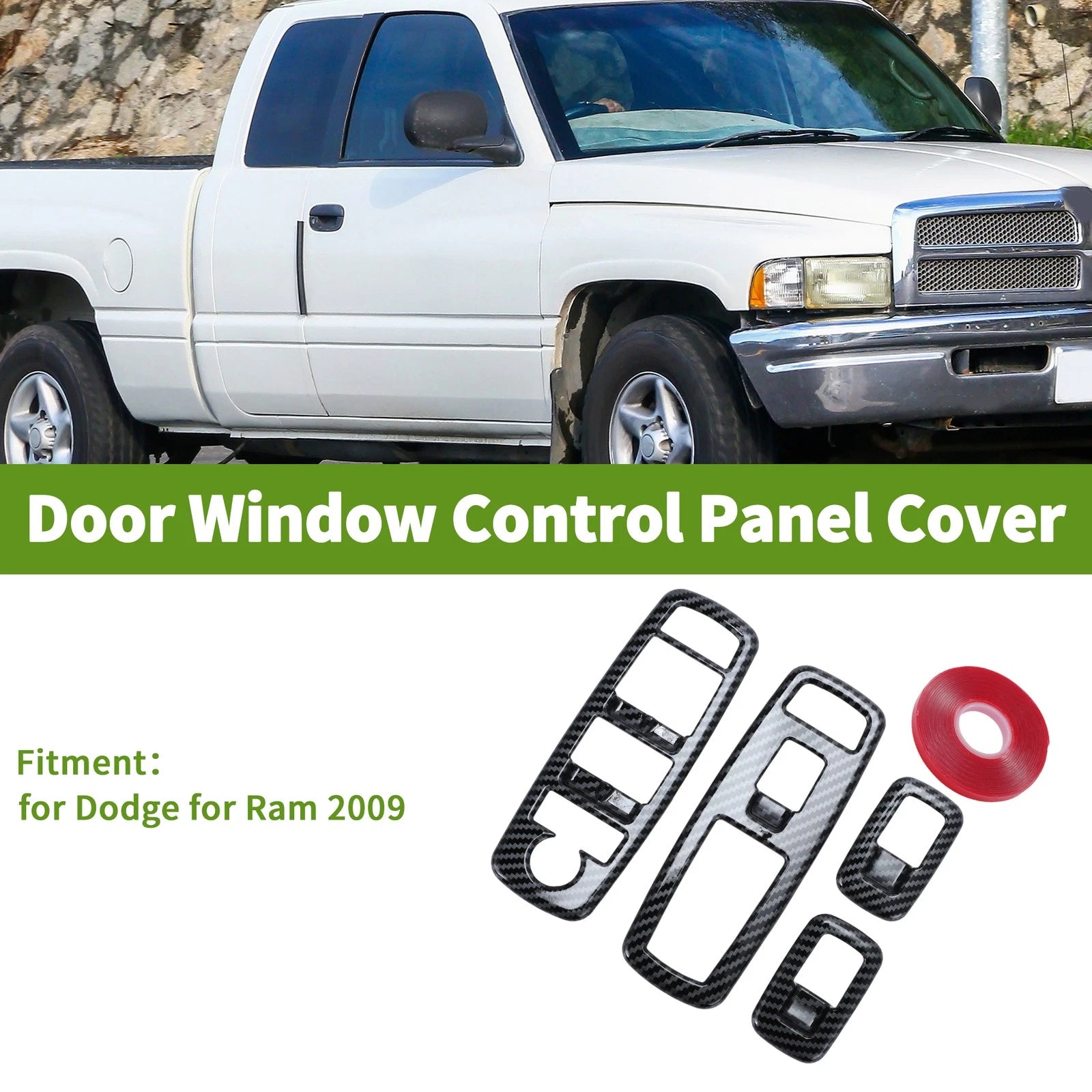 Window Switch Bezel Cover Set of 4 for Dodge Ram 2009–2018