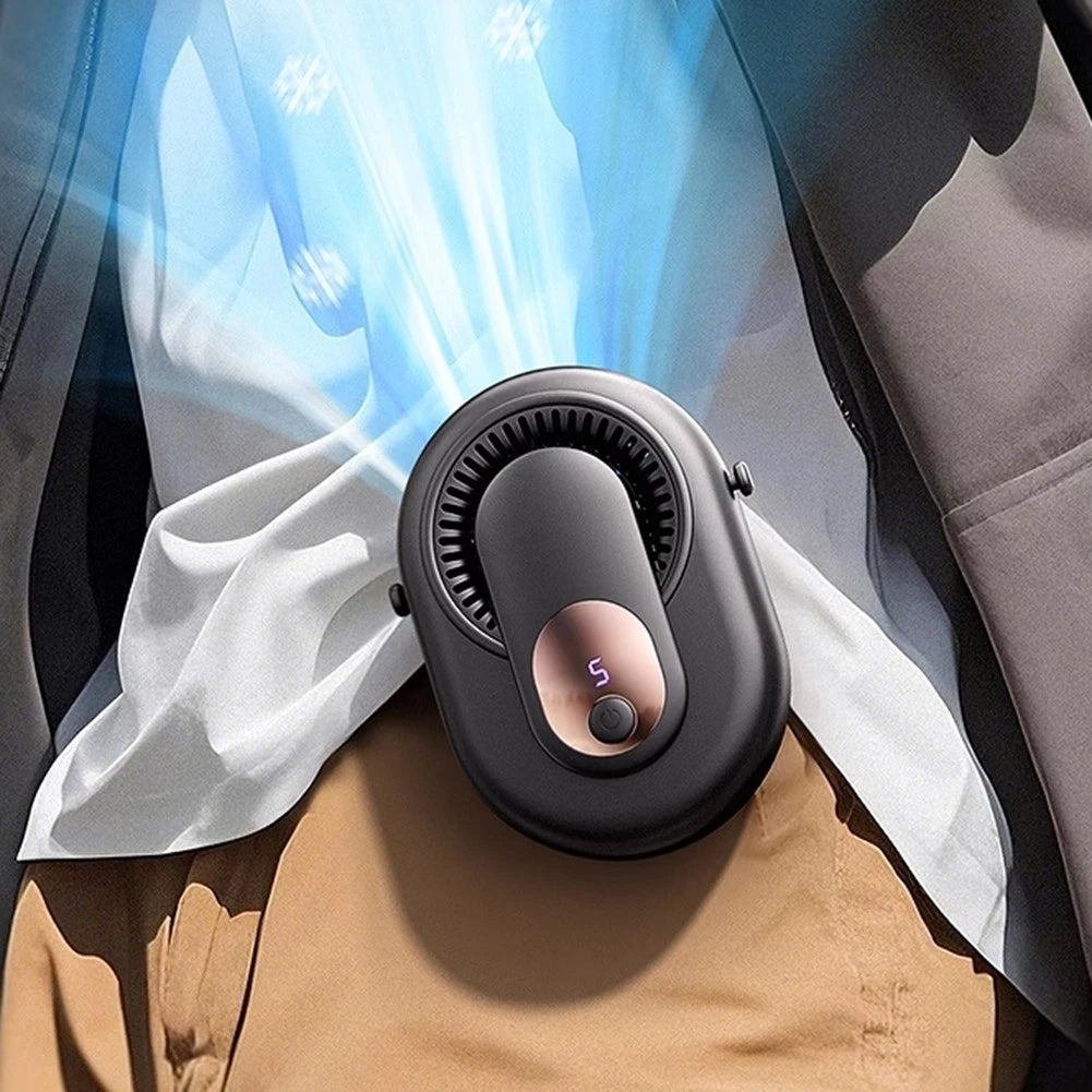 5 Speed Portable Fan with LCD Battery Indicator for Neck and Handheld Use