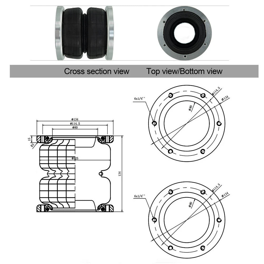 Universal Air Suspension Shock Absorber for (134MM)