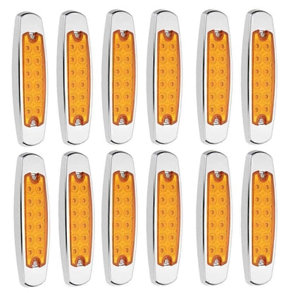 12 LED Side Marker Lamps for Truck Trailer (Amber)