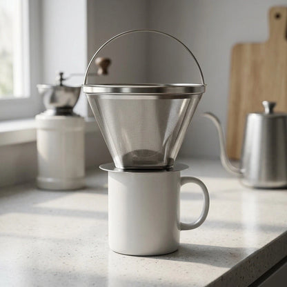 Stainless Steel Pour Over Coffee Dripper for Home Office Camping Travel