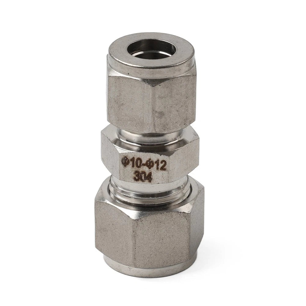 10mm x 12mm OD Tube Double Ferrule Coupling Connector Compression Fitting
